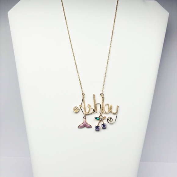 Exclusive Handmade Custom Name Wire Necklace Made For Ashley - Picture 3 of 3